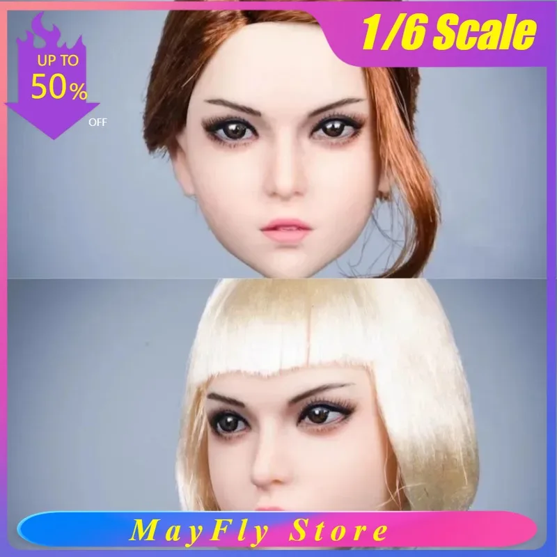 

YMT037 1/6 Scale Female Soldier Head Sculpt Short Hair Head Played Model for 12in Wheat PH TBL JIAOU DOLL Action Figures