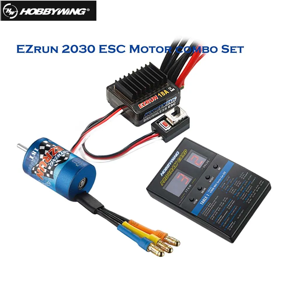 Hobbywing EZRUN 2030 18T Brushless Motor 5200 KV with EZRUN 18A ESC for 1/18 1/16 RC SCT / Buggies /Truck