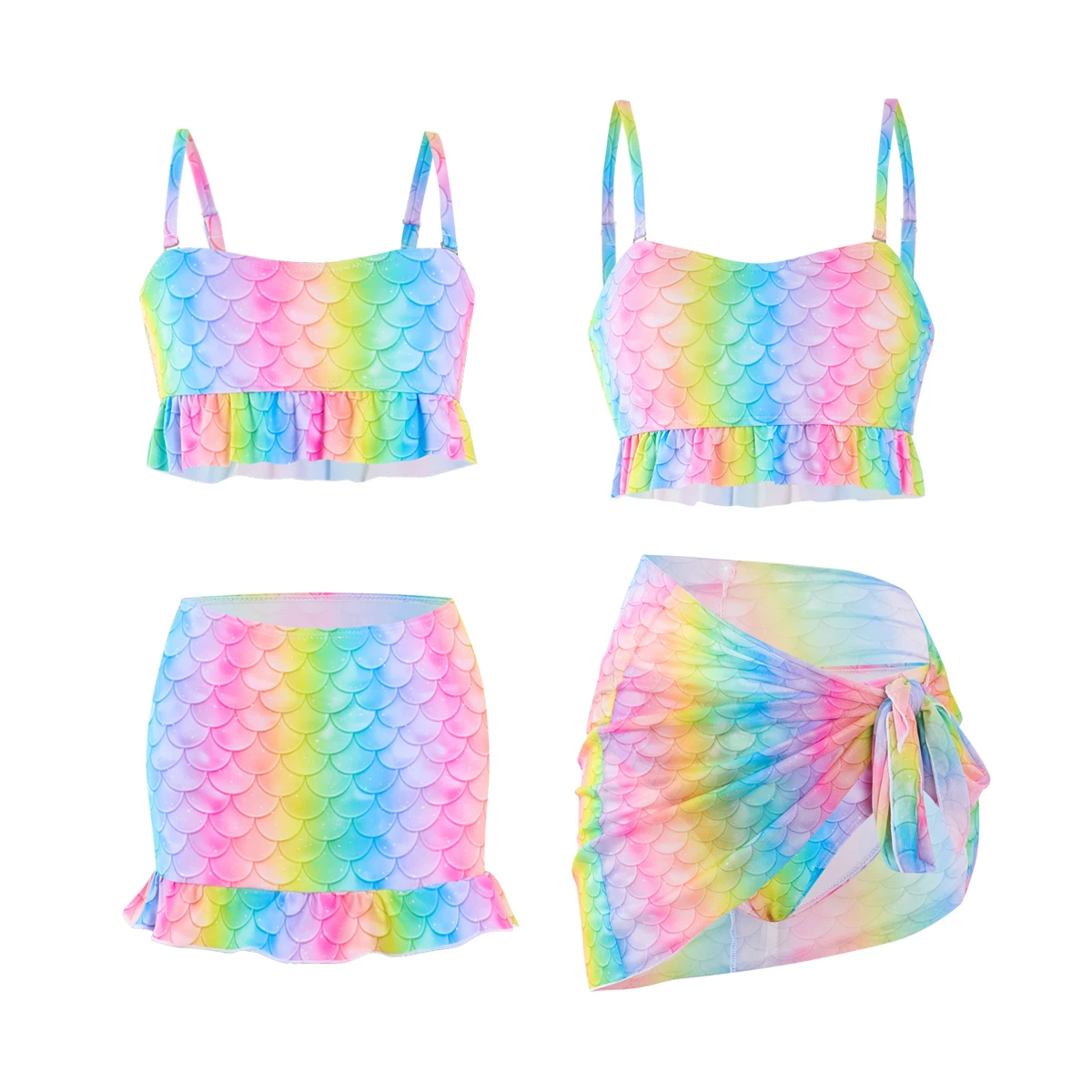 

Mermaid Fish Scales Print Mother Daughter Matching Swimsuits Mommy and Me Swimwear One-Piece Women Girls Bikini Family Set