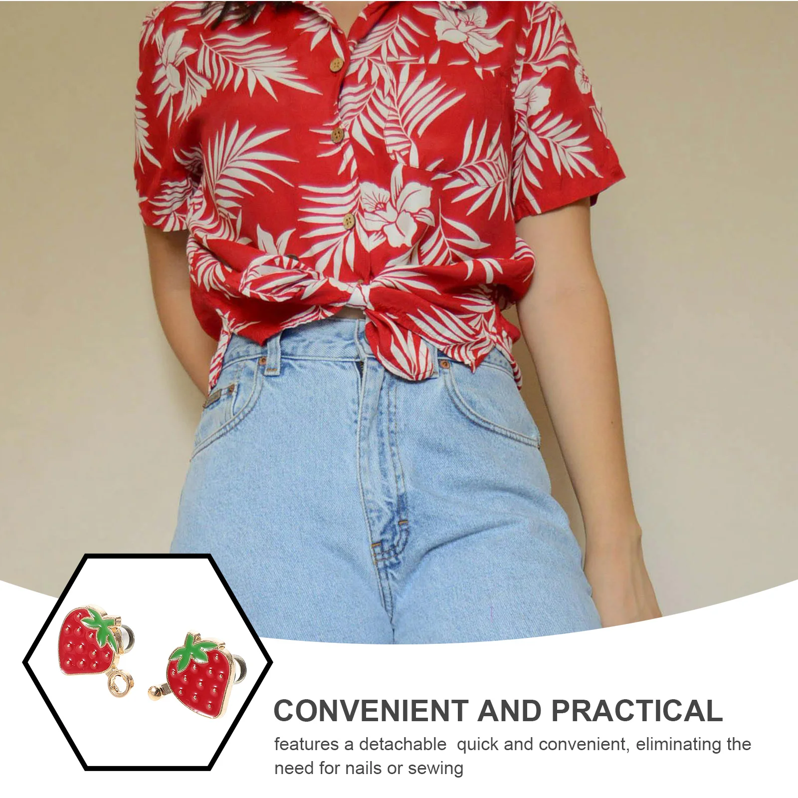 Removable Waist Buckle Cinch Clips Trouser Press Cincher Tightener Pants to Strawberry Pins Miss