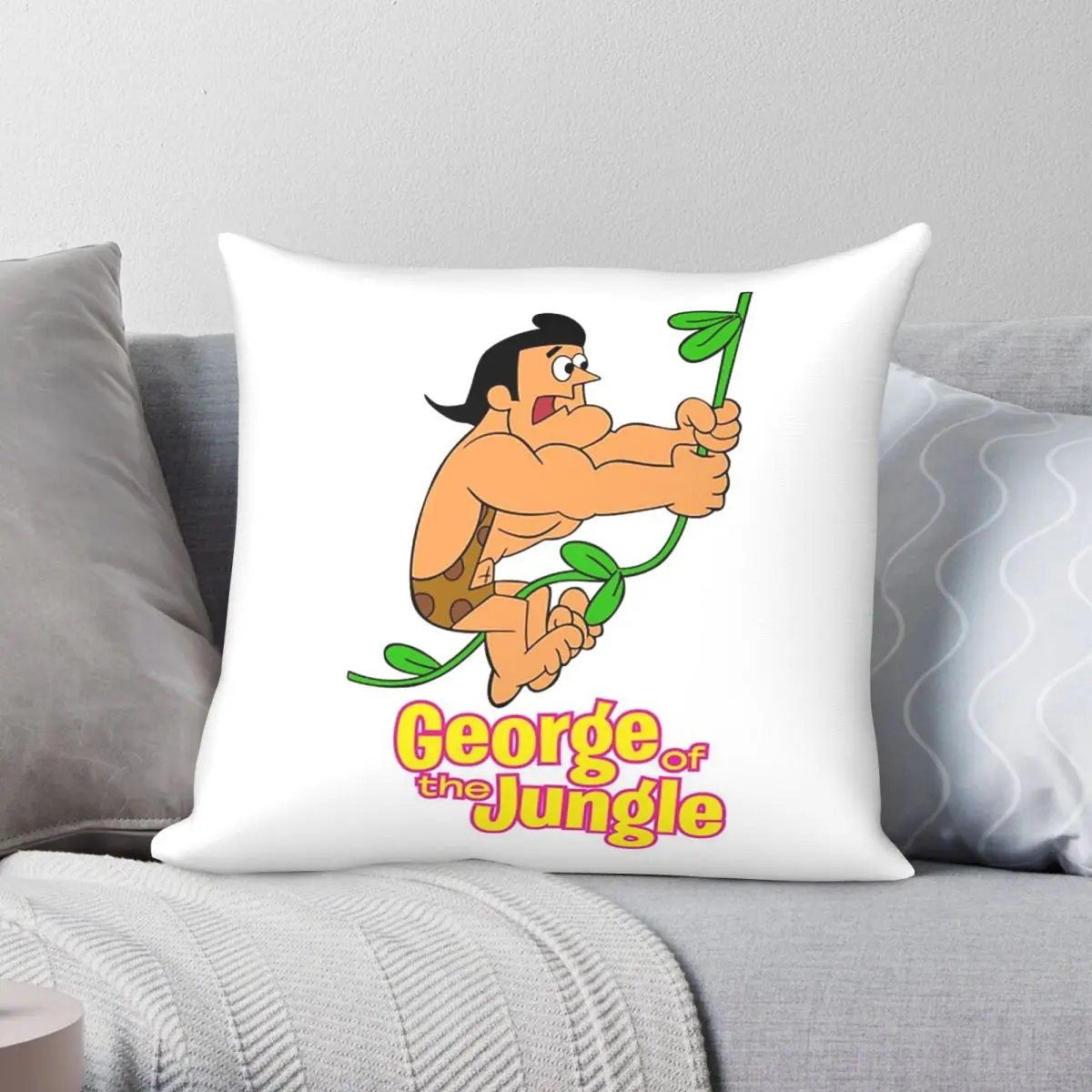 George Of The Jungle Pillowcase Polyester Linen Velvet Creative Zip Decorative Pillow Case Home Cushion Cover Wholesale