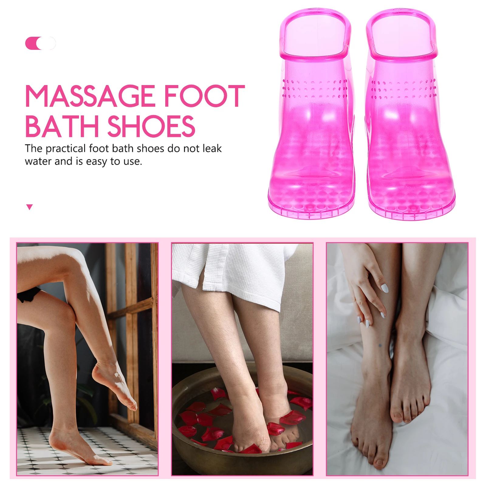 

High Cylindrical Large Size Foot Bath Shoes Durable PVC Material Massage Design Non Slip Sole Sauna Bathroom Foot Soak Shoes