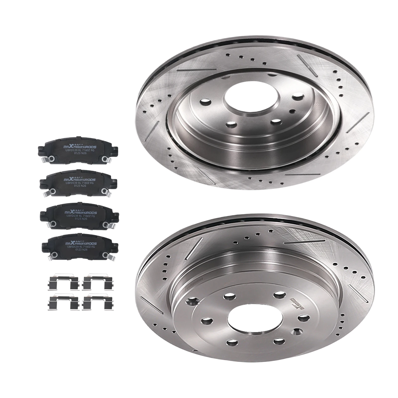 Rear Vented Brake Rotors Ceramic Pads for GMC Acadia 07-16  Acadia Limited 2017