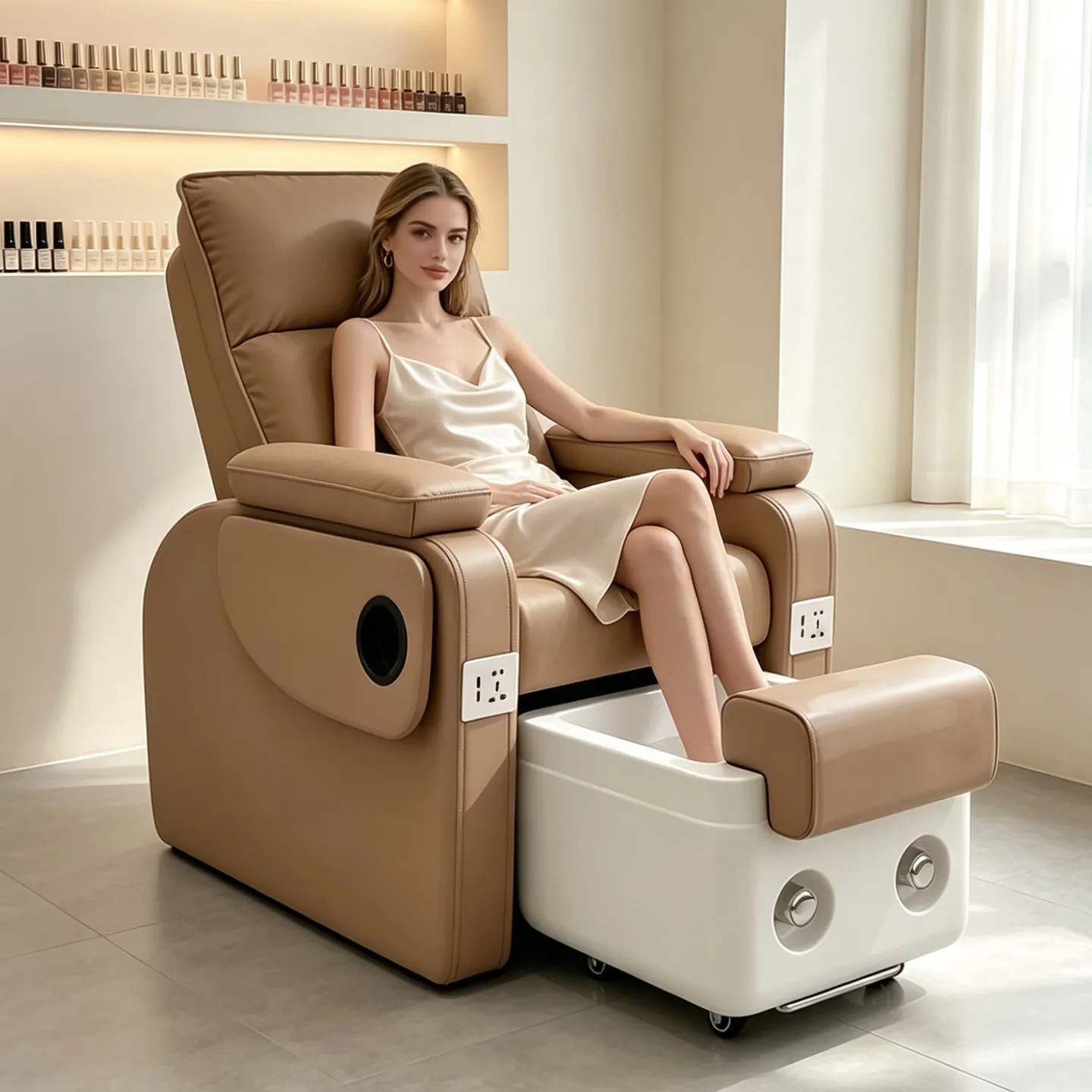 Electric Adjustable Whirlpool Customizable Pedicure Chair Nail Salon Hair-Nourishing Tattoo Embroidery Lash Care Foot Therapy