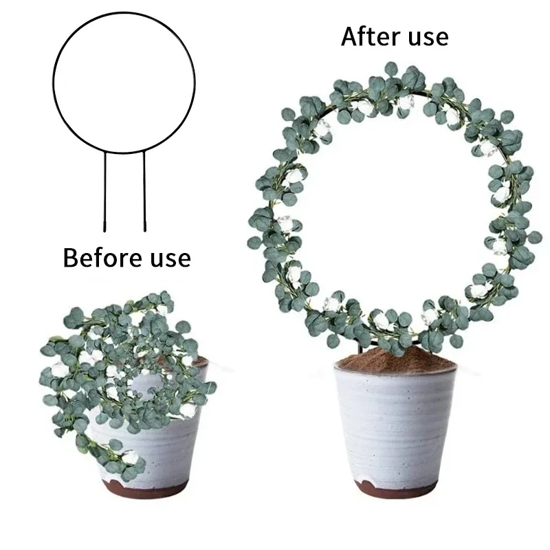 1PC Iron circular climbing trellis Garden plant support  Garden supplies Pottedgreen plant flower arrangement bracket
