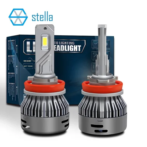 Imagen 1 del producto Stella 2 uds 16000LM 45W 12V LED CANBUS bombillas de faros de coche H4 H7 H8/H11 HB3/9005 80mil chip grande 6000k lámparas LED para automóvil