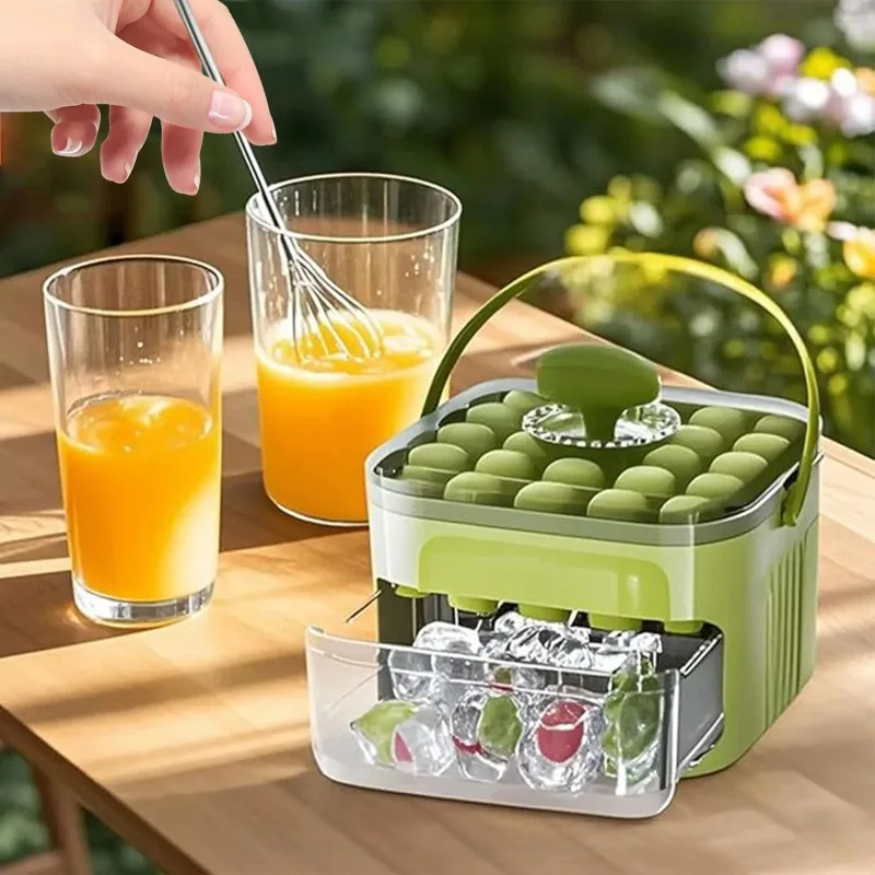 

Мини-машина для изготовления кубиков льда, пресс-тип, быстрая коробка, портативный ящик для приготовления кубиков льда, сока, кофе, ящик с ложкой для льда