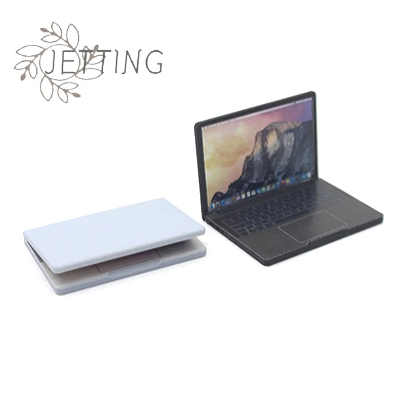 Mini ordenador portátil de simulación 1:12, casa de muñecas en miniatura, artesanías de aleación, decoración para casa de muñecas, accesorio DIY