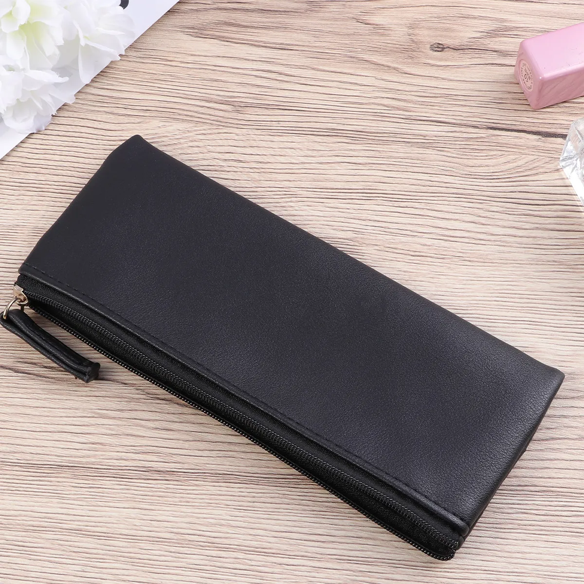 

Washable Pencil Bag Minimalist Design Pen Organizer Black Ideal Gift for Children Classmates Friends Pencil Bag