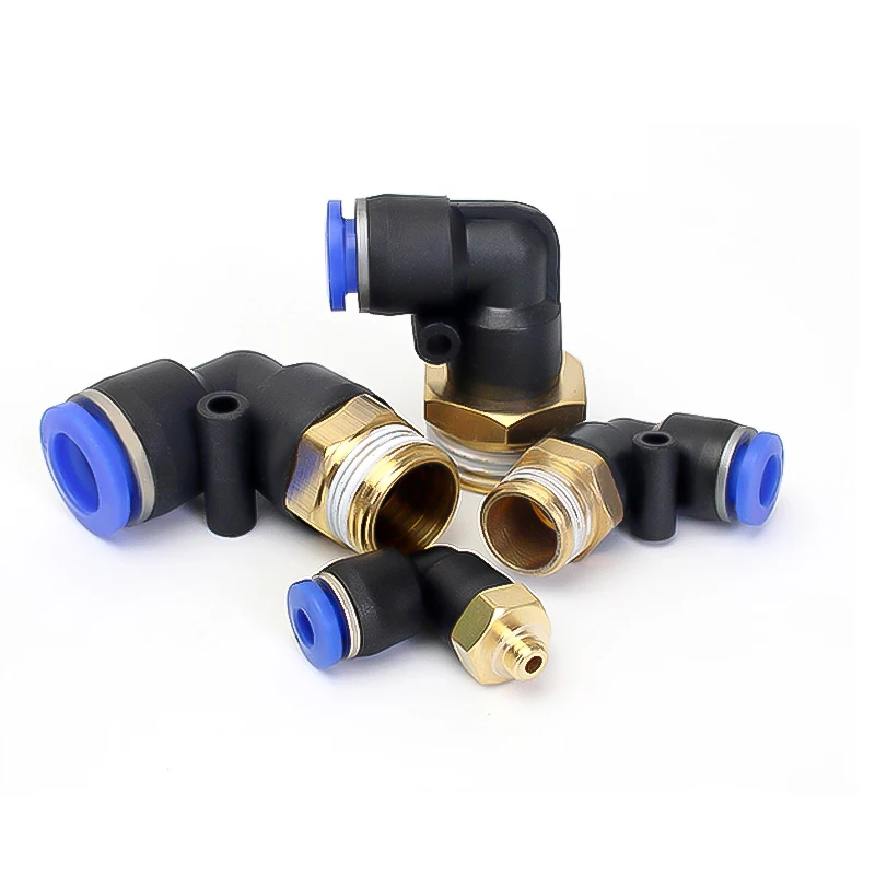 50/100/500/1000 Pcs PL Elbow Pneumatic Fitting PL4-01 PL6-M5 PL6-01 Air Hose Pneumatic Quick Release Connector Air Fittings