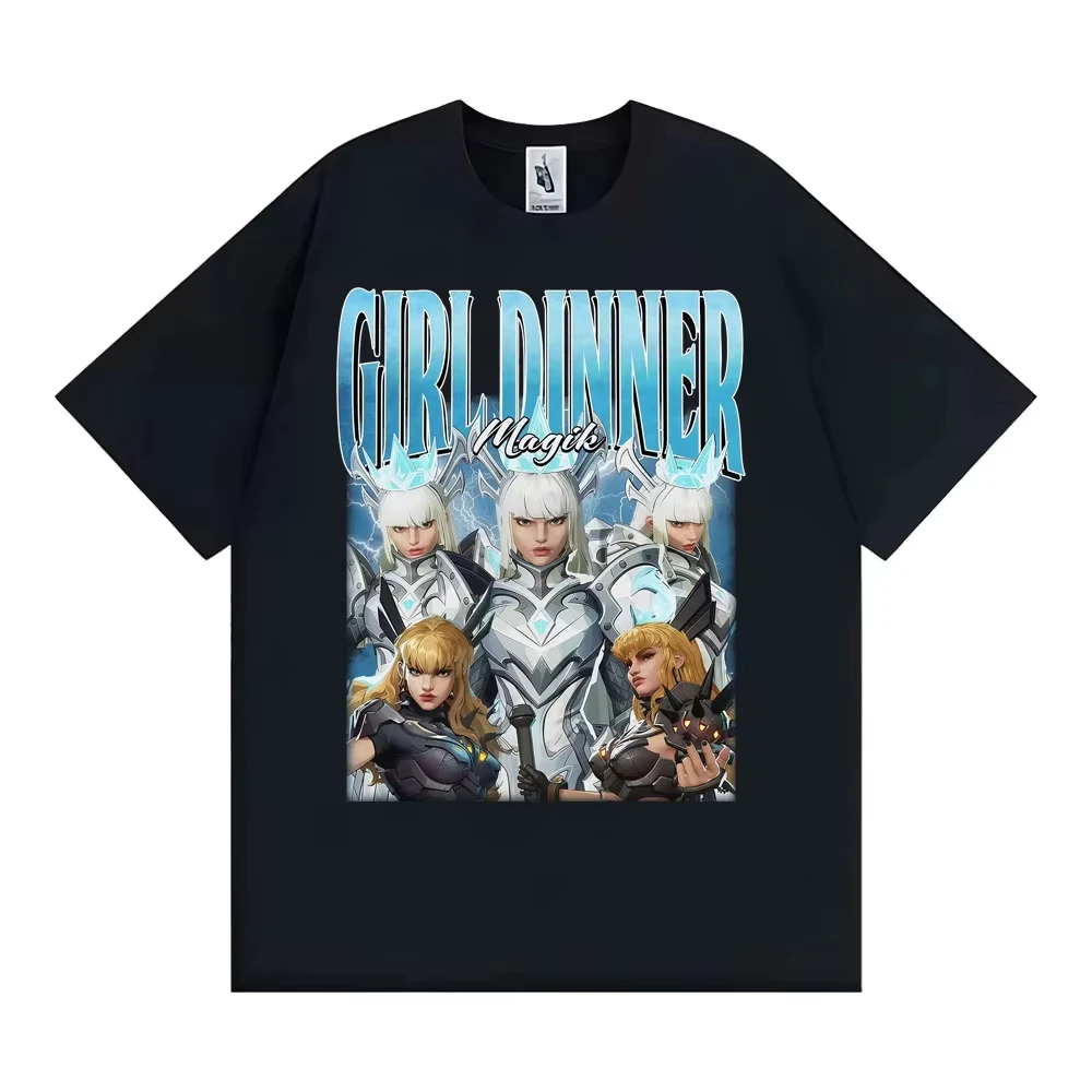 Anime Girl Dinner Magik Vintage Graphic T Shirt Marvel Rivals Characters T-shirts Men Women Y2k Fashion Casual Oversized T-shirt