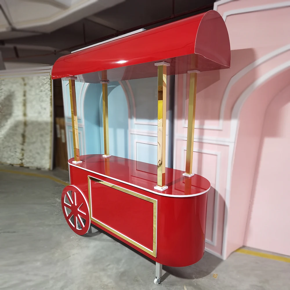 Manufacturer Price New Design Wedding Acrylic White Food Candy Carts for Parties
