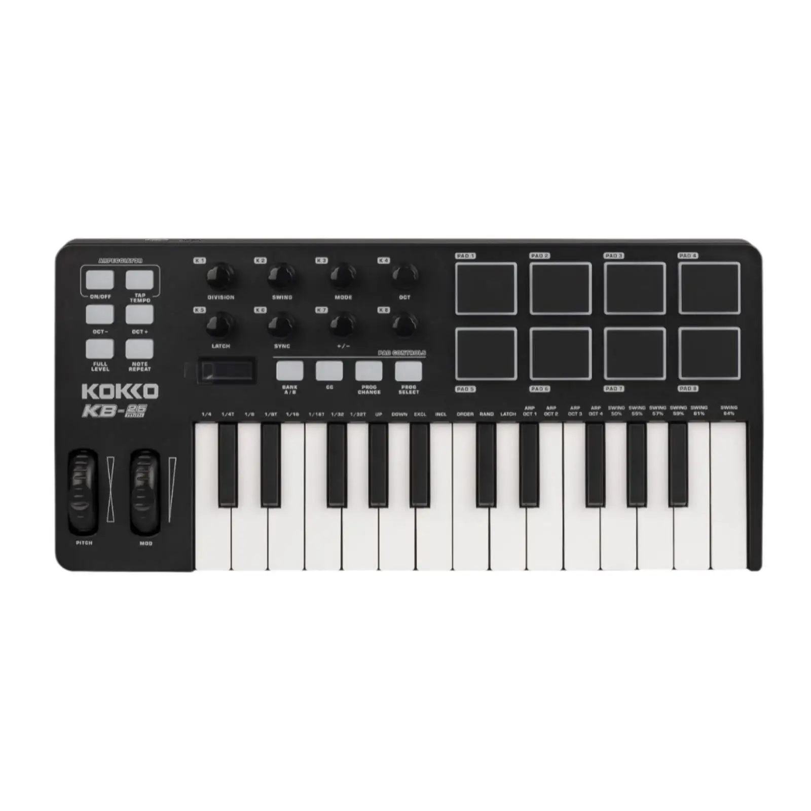 

MIDI Keyboard Controller Compact Digital Piano Controller MIDI Pad Beat Maker Machine with 8 Drum Pads for Beginner Performance