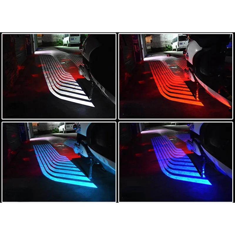 2PCS/Lot Motorcycle Angel Wings Projection Light Kit, Underbody Waterproof Courtesy LED Welcome Lamp Ghost Shadow Lights