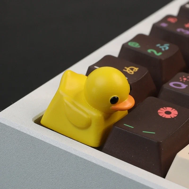 Keycap resina cartone animato grazioso per anatra per switch tastiera da gioco meccanica personale.