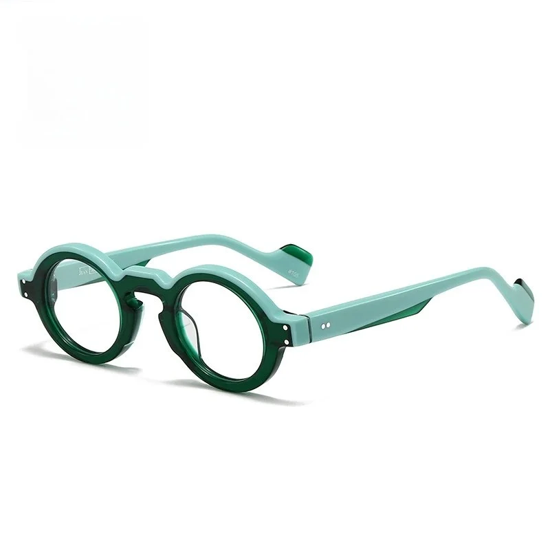 البروفيسور Belight البصرية خمر شكل دائري اليدوية خلات ريترو خمر النظارات وصفة طبية عدسة