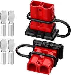 2PCS Anderson Connector Plug with Rubber Dustproof Cap 50A/120A/175A/350A Winch Electrical Power Cables Charging Plug