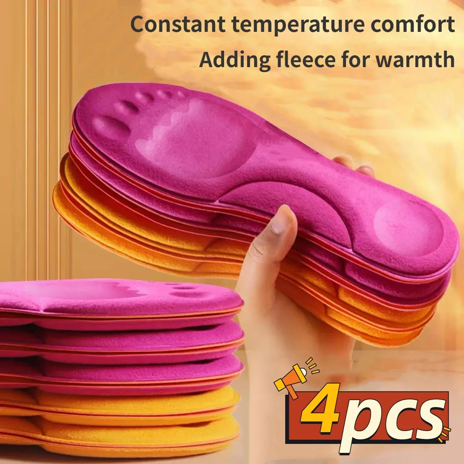 2Pairs Self Heating Insoles Thermostatic Thermal Insole Massage Memory Foam Running Shoes Pad for Winter Arch Support Insole