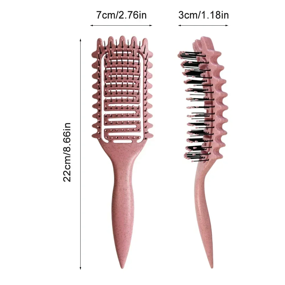 Curl Definir Styling Brush, Oco Out, Escova de cabelo Detangling, Pente Tangled, Shaping Definindo Cachos, Barber Styling Tools, 3 em 1