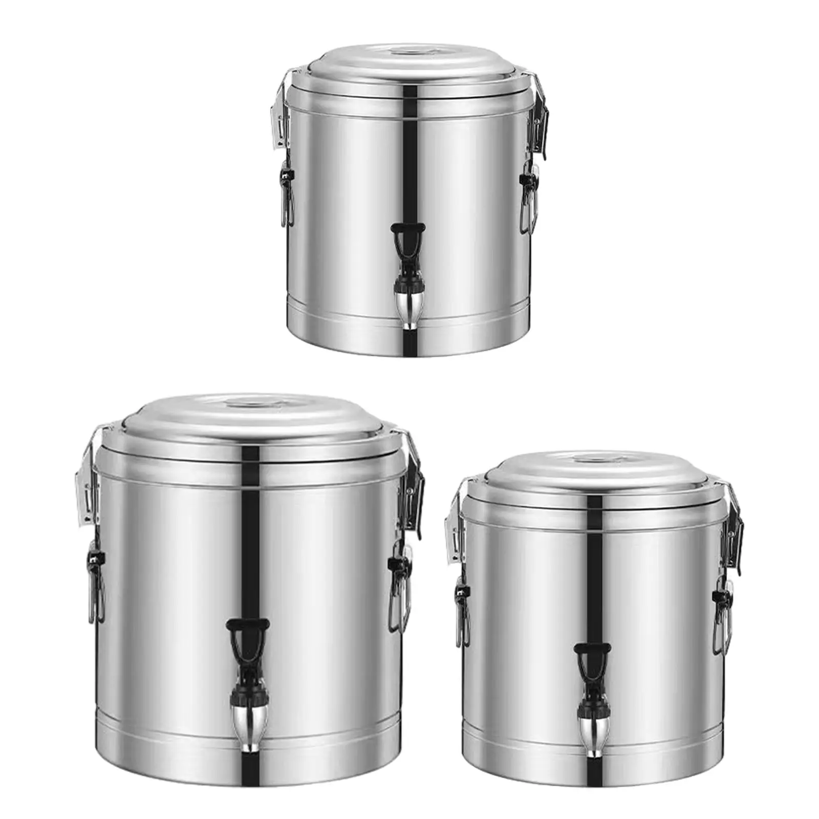 

Hot and Cold Beverage Dispenser Insulated Barrel Stainless Steel Portable Porridge Water Milk Tea Bucket for Breakfast Buffet