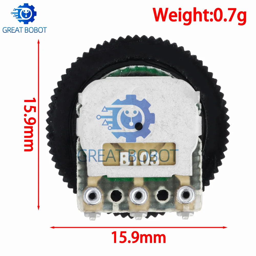 BS 10PCS 10K Ohm B103 Potentiometer: 16x2mm Double Dial Taper Volume Wheel (Duplex, Z07, Drop Ship)