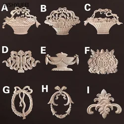 Direct selling wood corner flower carving wood carving decals home furniture carving decorative decals wooden window decoration