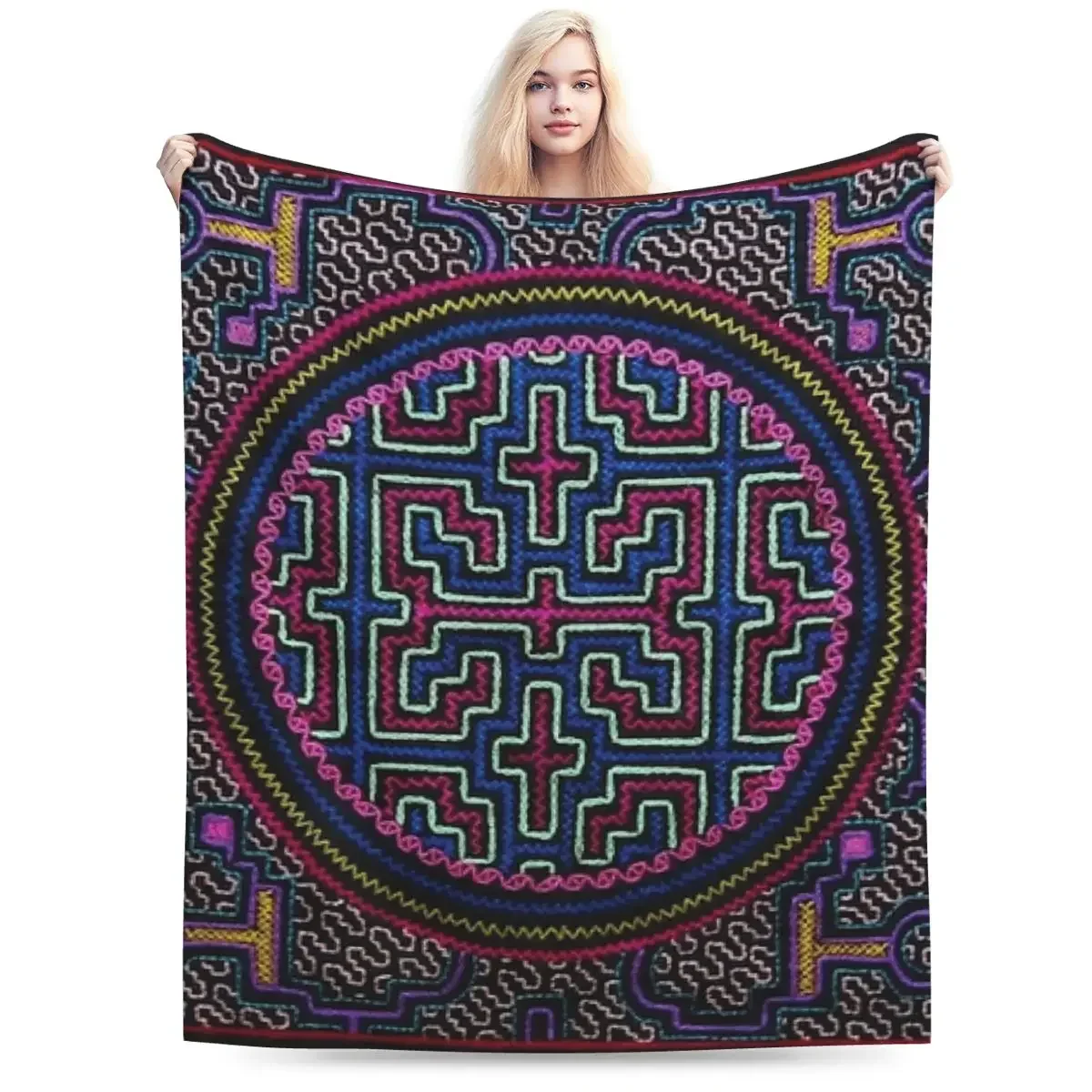 Throw Blanket Peru Is Calling, Shipibo Dreams Blankets Soft Bedspread Warm Plush Blanket for Bed Living room Travel Home Couch