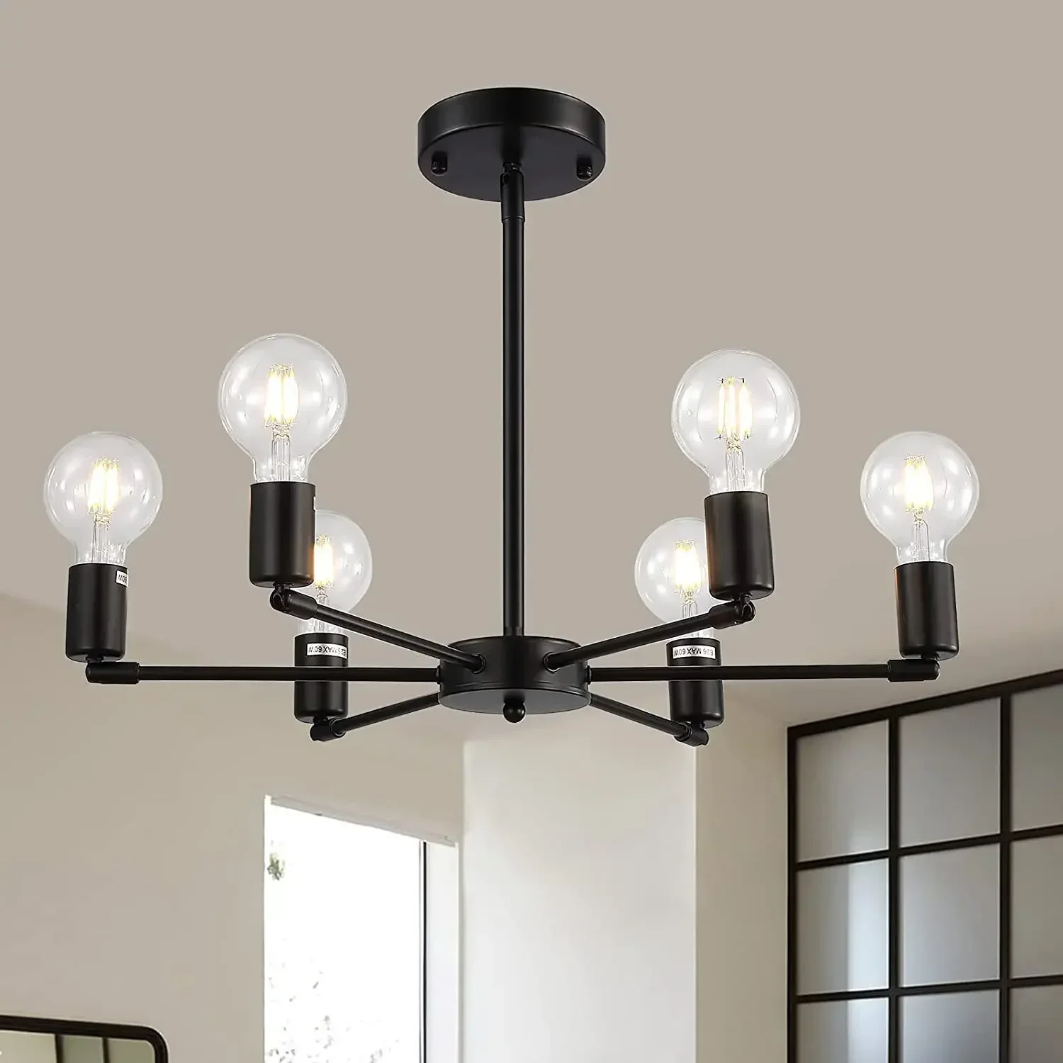 JOYINLED 4-Light Pendant Light Fixtures Modern E27 Mounted Bedroom Dining Suspension Lighting Patio, Sewing Room, Breakfast Nook