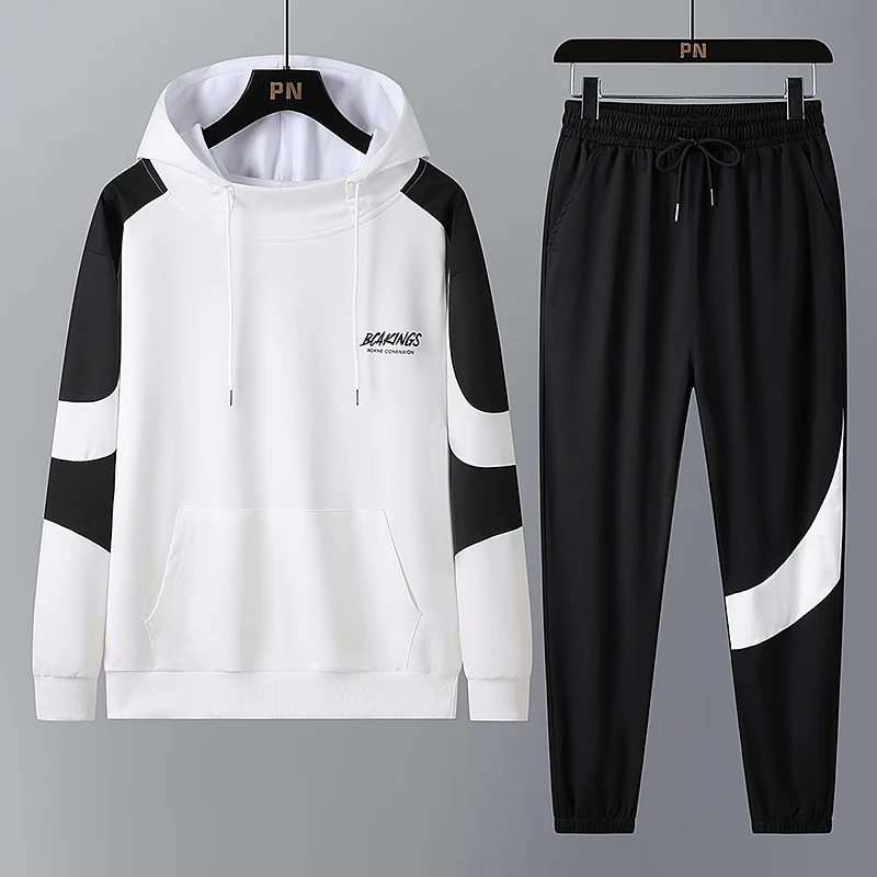 

Spor Hoodie And Pants Set for Men Trendy Casual Outfit Two-Piece Ensemble for Teen Boys Long Sve Autumn Wear