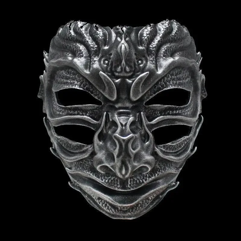 

Хэллоуин Китайский Древний Ханфу Таинственный Демон COS Одевание Партии Мяч Смола Маска Террор Классическая Маска Цинь Разежная Маска