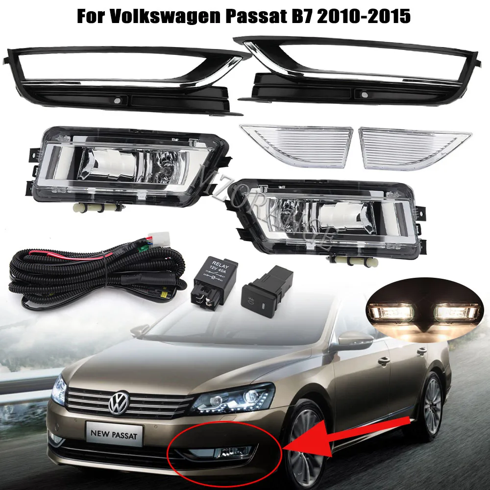 

Fog Lights for VW Passat B7 2010 2011 2012 2013 2014 2015 Headlights Front Bumper Fog Lamp Reflector Car Accessories US model