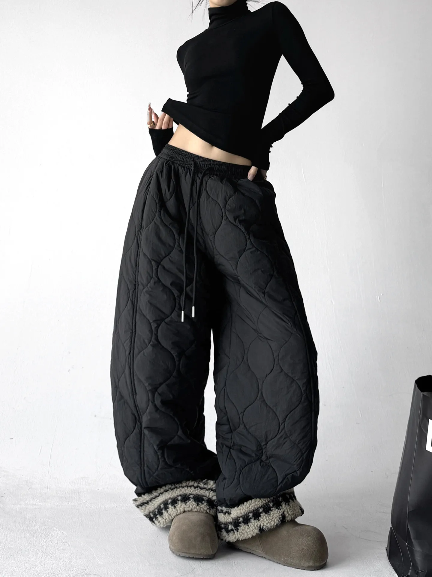 Women Baggy Gothic Pants Harajuku Streetwear 90s High Waist Baggy Pants Y2k 2000s Pants Vintage Wide Trousers Clothes