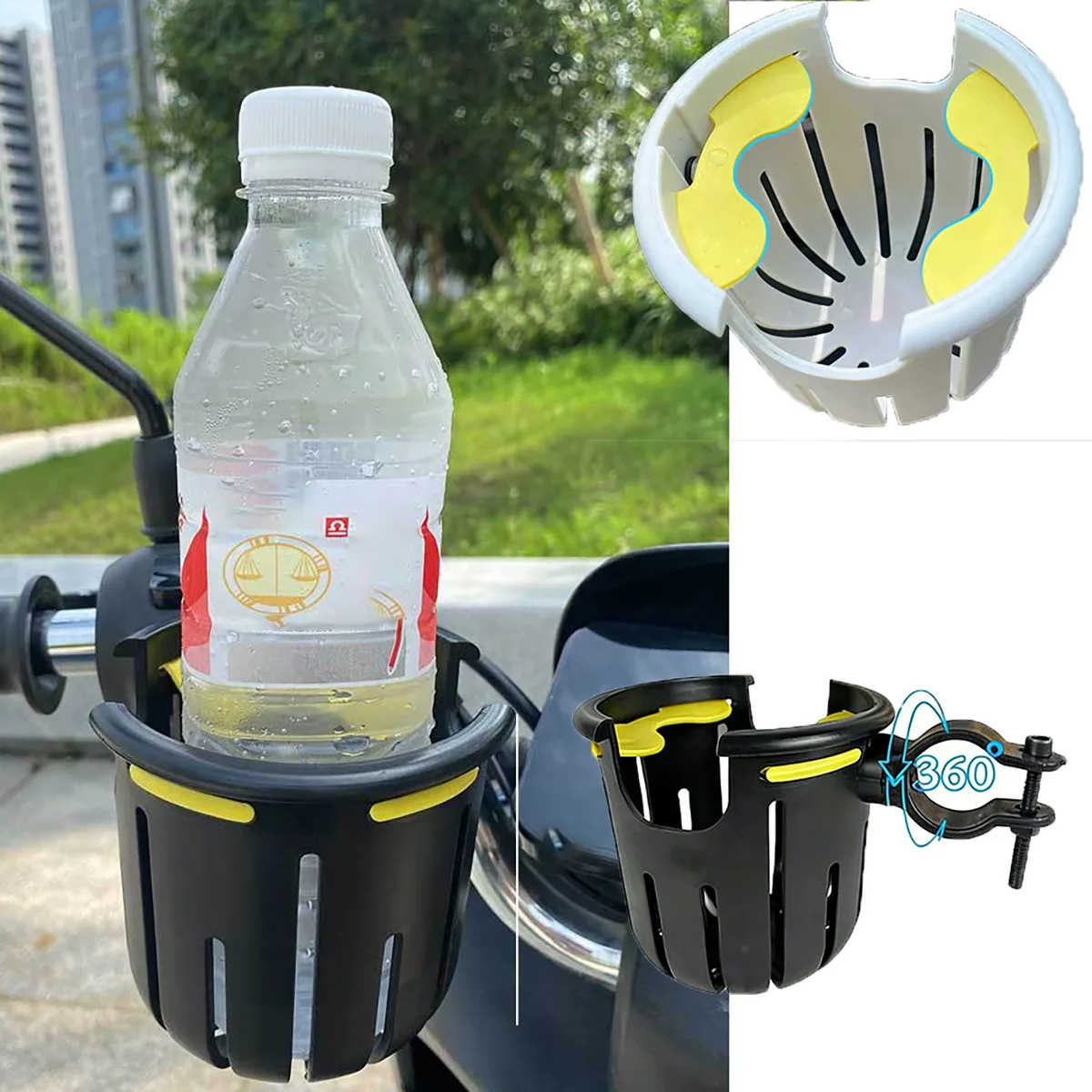 

Motorcycle Universal Cup Holder Adjustable Handlebar Bike Motorcycle Water Waterproof Bottle Holder Electric vehicle Kettle Rack