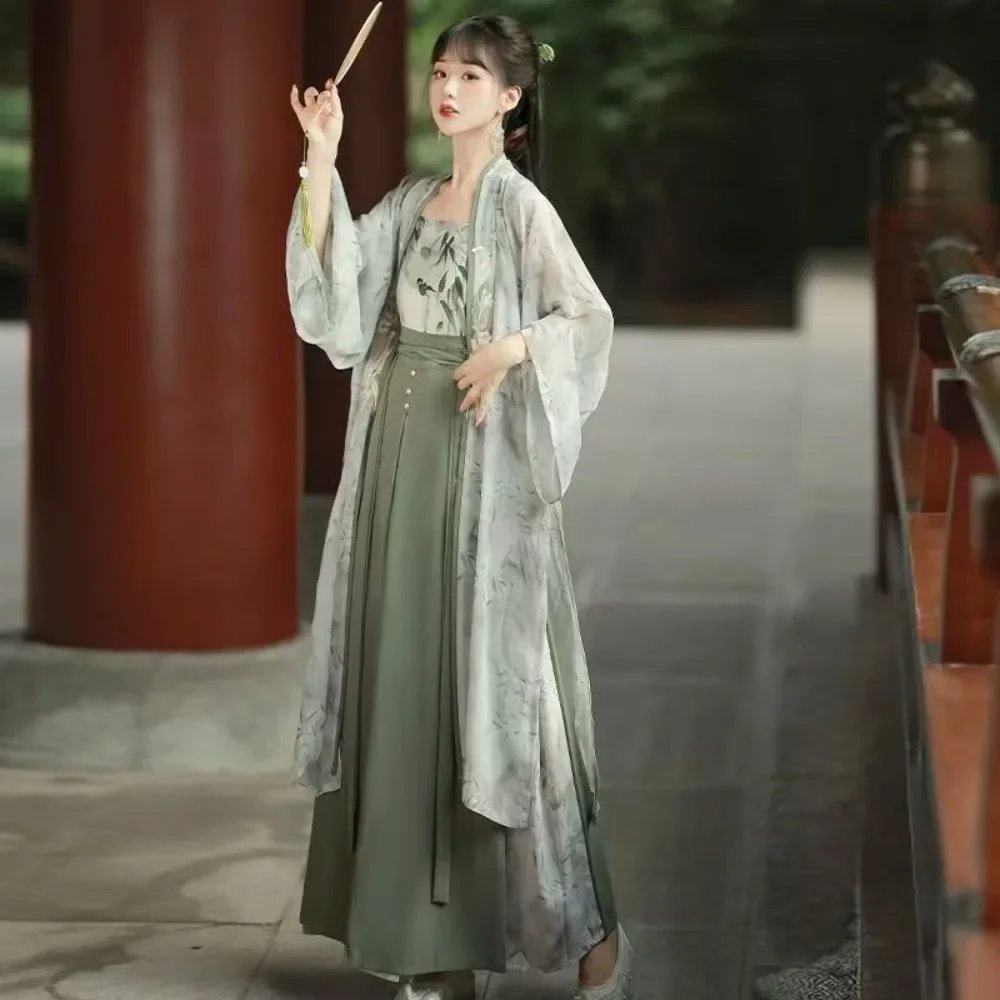 Light Green Hanfu Cosplay Women Cardigan De La Dinastía Hanfu Song Dynasty Para Mujer Chinese Traditional Clothes