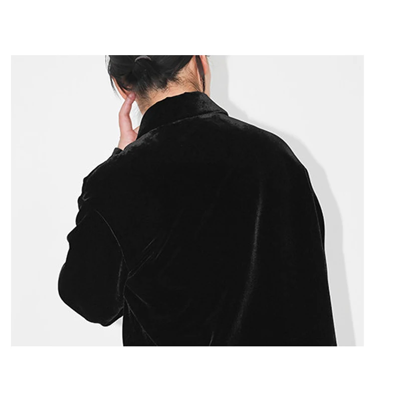 Hoogwaardig damesjack van natuurlijk zijdefluweel, origineel ontwerp, jas met lange mouwen en korte mouwen, elegante casual dameskleding