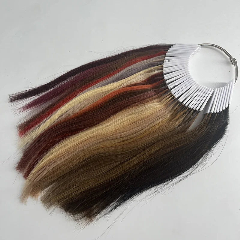 38 colors 100% Human hair Color Rings For Hair Bleaching Dyeing Reference