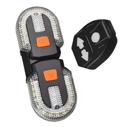 USB Rechargeable Wireless LED Bike Turn Signal Light with Remote Control Safety Rear Taillight for Cycling