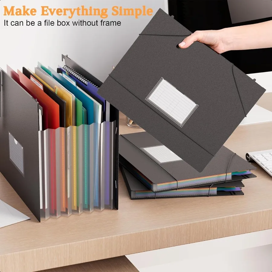مجلدات الملفات لخزانة الملفات 6 عبوات من مجلدات الملفات المعلقة بحجم الرسالة مع 7 جيوب أكورديون قابلة للتوسيع 1 3 قطع علامة تبويب أكبر C