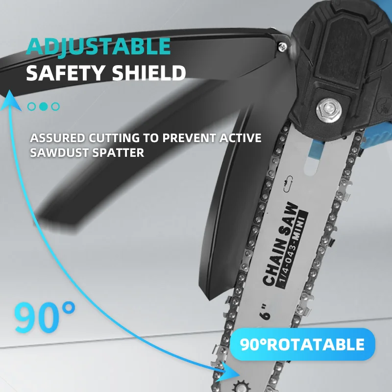 CNETC 6 Inch Mini ChainSaw Portable Wood Cutting Handheld Garden Logging Pruning For Makita Battery Tool 18V 21V No Battery