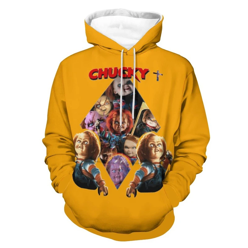 New American Horror Film Chucky 3D Hoodies Men Women Oversized Hoodie Pullovers Hooded Sweatshirts Tracksuits Coats Kid Clothing