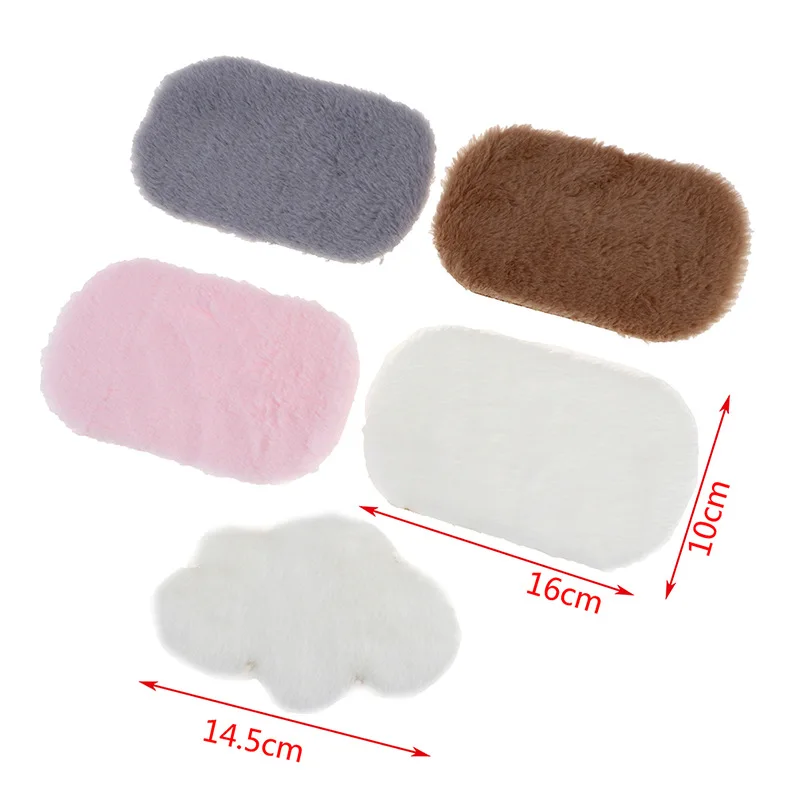 

1:12 Dollhouse Mini Plush Rug Round Rectangular Rug Model BJD Decoration Miniatures Home Decor