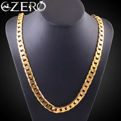 Special offer 18K gold Necklaces 925 Stamp Silver color Classic 8MM sideways chain for Men woman fine Jewelrys  Wedding party