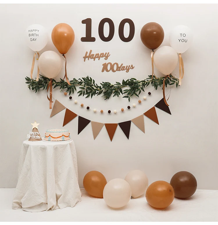 INS Birthday Party Decoration Children Party Bunting Balloon Holder Set Baby Shower 30 100 Days