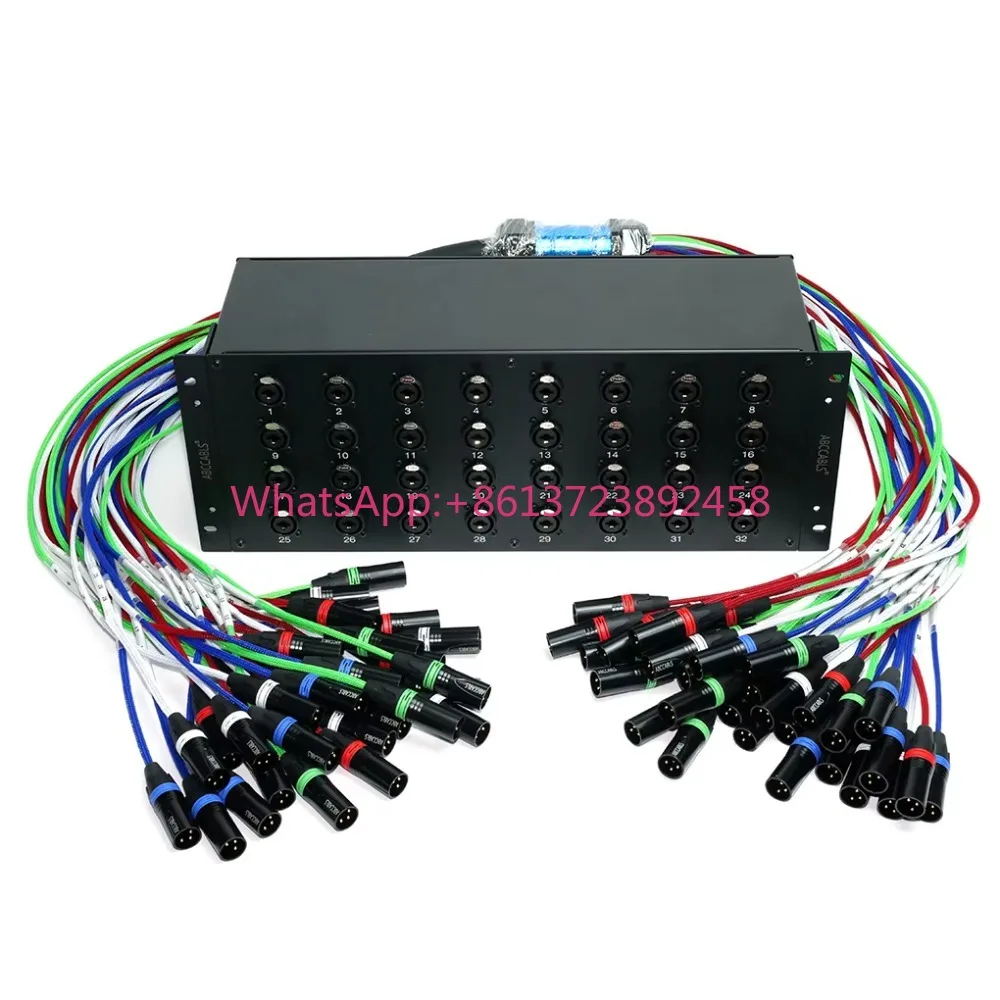 32 channel professional metal audio signal serpentine cable box studio recording audio cable 64XLR stage video lighting