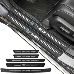 Car Door Sill Protector Carbon Fiber Threshold Decals Stickers For Geely Atlas Coolray Emgrand EC7 EC8 X7 EX7 CK2 CK3 GL GS