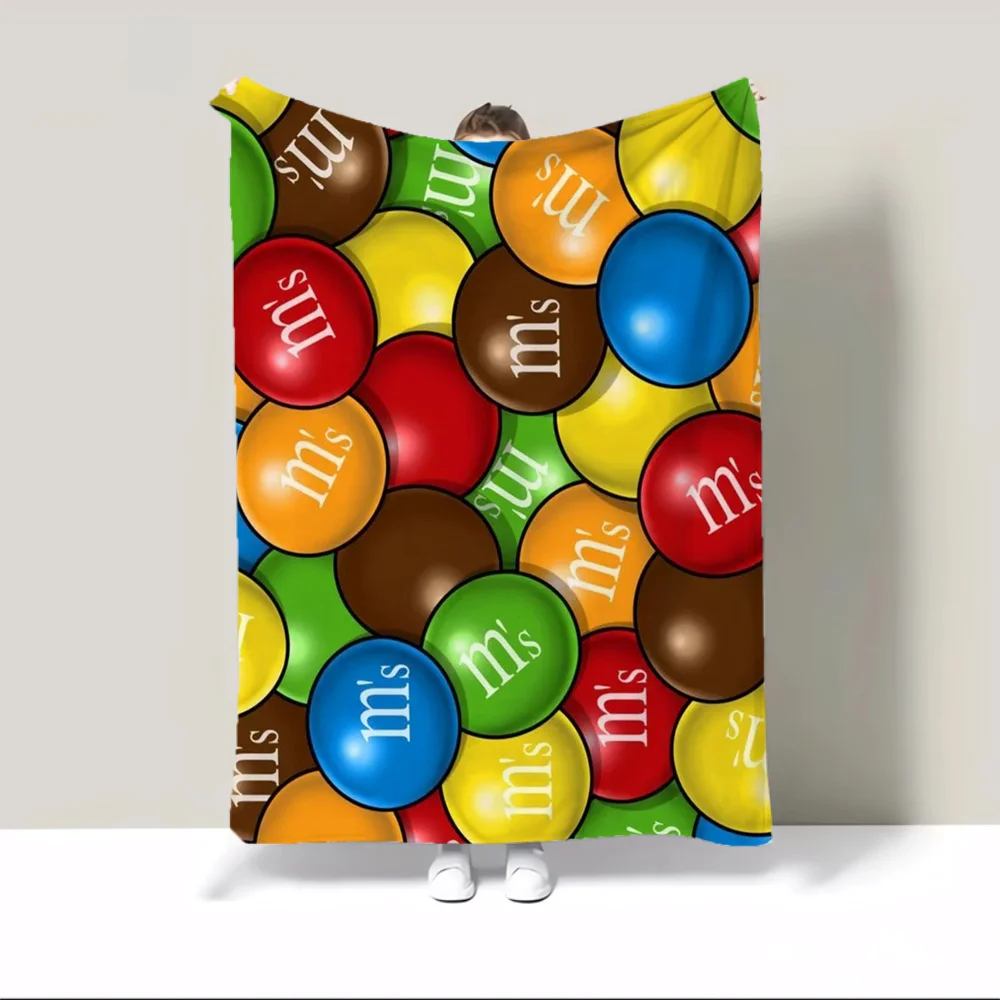 M&M\'s Home Interior Character Blanket 150x200 Custom Blankets Characters Knitted Plaid Microfiber Bedding Beach Towel Bed Throw