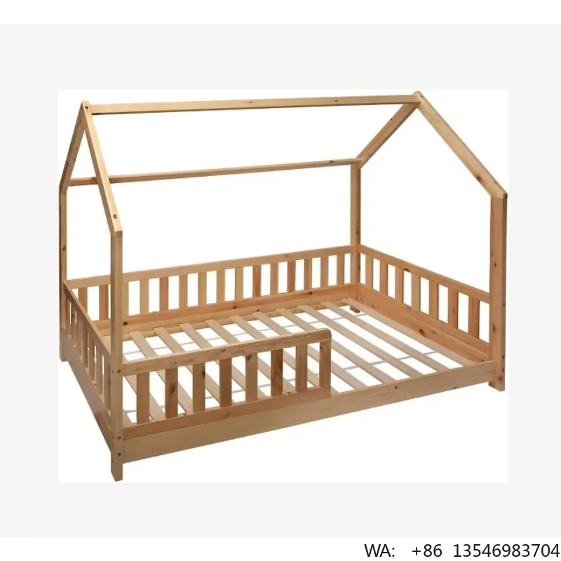 

Modern Solid Pine Wood Durable Kids Boy and Girl Montessori Cabin Bed Frame with Customizable Sizes Bedroom Furniture