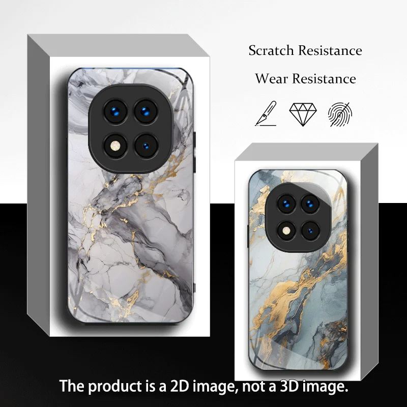 Hard Tempered Glass Case For Xiaomi Redmi Note 15 Pro+ 5G 14 Pro 4G Protective Cover Marble Texture Pattern Back Shell Fundas