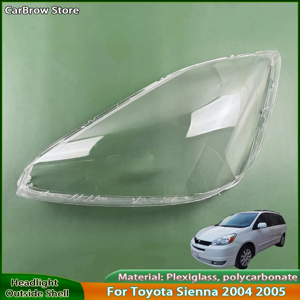 

Прозрачный корпус фары, замена оригинального абажура из плексигласа для Toyota Sienna 2004 2005, крышка передней фары