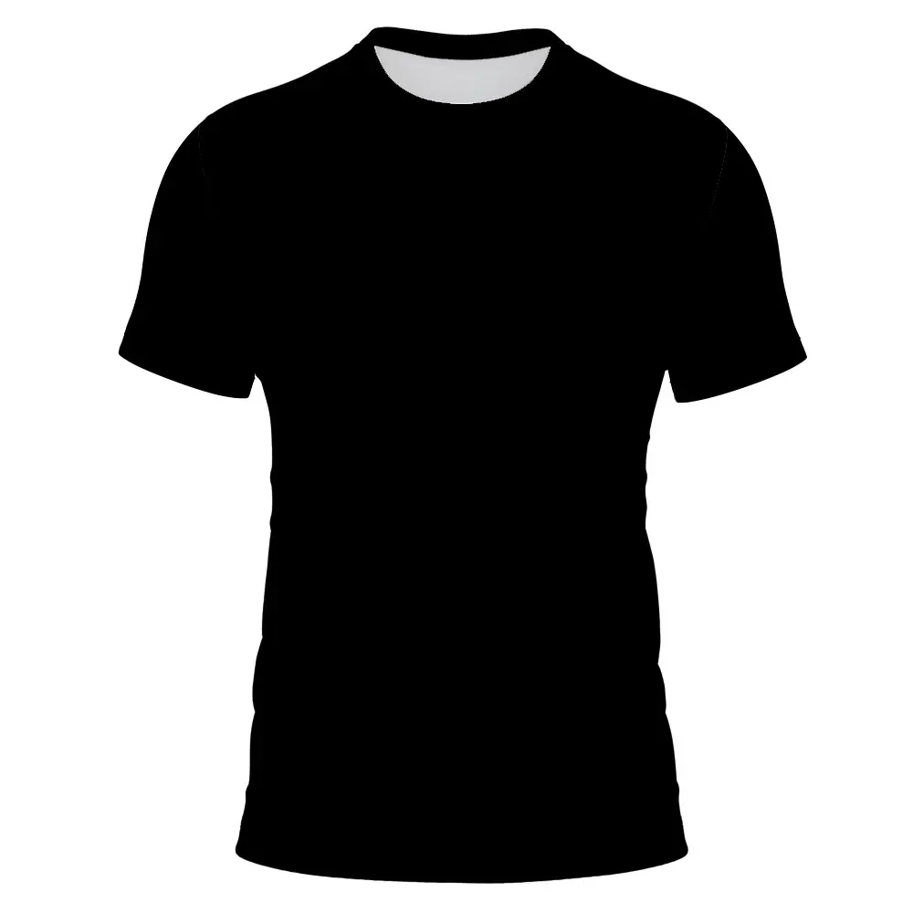 Summer men's black round neck T-shirt, children's fashionable sports top